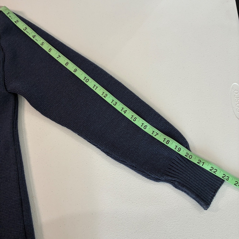 Military Equipment Cardigan Sweater Mens 30R Blue Epaulets Elbow Patch Utility - Picture 7 of 11